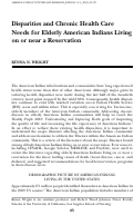 Cover page: Disparities and Chronic Health Care Needs for Elderly American Indians Living on or near a Reservation