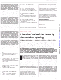 Cover page: A decade of sea level rise slowed by climate-driven hydrology