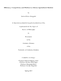 Cover page: Efficiency, Competition, and Welfare in African Agricultural Markets