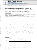 Cover page: Lifestyle Interventions Including Nutrition, Exercise, and Supplements for Nonalcoholic Fatty Liver Disease in Children