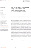 Cover page: Leaf-cutter ants - mycorrhizal fungi: observations and research questions from an unexpected mutualism.