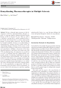 Cover page: Remyelinating Pharmacotherapies in Multiple Sclerosis.