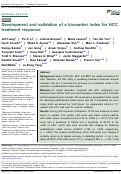 Cover page: Development and validation of a biomarker index for HCC treatment response.