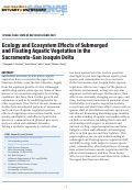 Cover page: Ecology and Ecosystem Effects of Submerged  and Floating Aquatic Vegetation in the  Sacramento–San Joaquin Delta