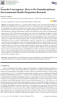 Cover page: Towards Convergence: How to Do Transdisciplinary Environmental Health Disparities Research