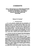 Cover page: Legal Protection of Computer Software in Major Industrial Countries: A Survey of Copyright and Patent Protection for Computer Software