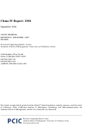 Cover page: China IT Report: 2004