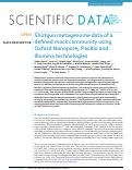 Cover page: Shotgun metagenome data of a defined mock community using Oxford Nanopore, PacBio and Illumina technologies