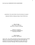 Cover page: Leadership in the Locker Room: How the Intensity of Leaders’ Unpleasant Affective Displays Shapes Team Performance