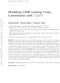 Cover page: Modeling CMB lensing cross correlations with CLEFT