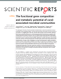 Cover page: The functional gene composition and metabolic potential of coral-associated microbial communities