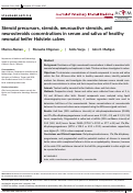 Cover page: Steroid precursors, steroids, neuroactive steroids, and neurosteroids concentrations in serum and saliva of healthy neonatal heifer Holstein calves