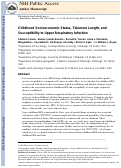 Cover page: Childhood socioeconomic status, telomere length, and susceptibility to upper respiratory infection