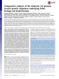 Cover page: Comparative analysis of the domestic cat genome reveals genetic signatures underlying feline biology and domestication