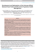 Cover page: Development and Optimization of the Veterans Affairs’ National Heart Failure Dashboard for Population Health Management