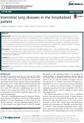 Cover page: Interstitial lung diseases in the hospitalized patient