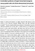 Cover page: Controlled synthesis of hyper-branched inorganic nanocrystals with rich three-dimensional 
structures