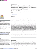 Cover page: Development and validation of a larval bioassay and selection protocol for insecticide resistance in Drosophila suzukii.