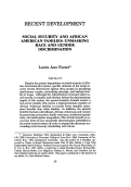 Cover page: Social Security and African American Families: Unmasking Race and Gender Discrimination