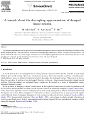 Cover page: A remark about the decoupling approximation of damped linear systems