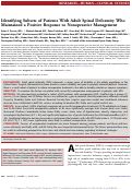 Cover page: Identifying Subsets of Patients With Adult Spinal Deformity Who Maintained a Positive Response to Nonoperative Management.