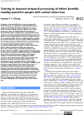 Cover page: Training to improve temporal processing of letters benefits reading speed for people with central vision loss.