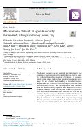 Cover page: Microbiome dataset of spontaneously fermented Ethiopian honey wine, Tej.