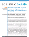 Cover page: The brain imaging data structure, a format for organizing and describing outputs of neuroimaging experiments