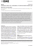 Cover page: Catestatin selects for colonization of antimicrobial-resistant gut bacterial communities.