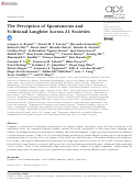 Cover page: The Perception of Spontaneous and Volitional Laughter Across 21 Societies