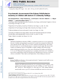 Cover page: Psychometric Assessment of the Eyberg Child Behavior Inventory in Children with Autism in Community Settings