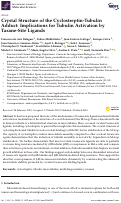 Cover page: Crystal Structure of the Cyclostreptin-Tubulin Adduct: Implications for Tubulin Activation by Taxane-Site Ligands.