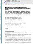 Cover page: Patient factors associated with quality of life in atrial fibrillation