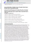 Cover page: Age and Mortality in Pediatric Severe Traumatic Brain Injury: Results from an International Study.