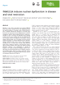 Cover page: FAM111A induces nuclear dysfunction in disease and viral restriction