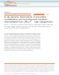 Cover page: In situ dynamic observations of perovskite crystallisation and microstructure evolution intermediated from [PbI6]4− cage nanoparticles