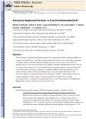 Cover page: Raised by Depressed Parents: Is it an Environmental Risk?