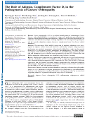 Cover page: The Role of Adipsin, Complement Factor D, in the Pathogenesis of Graves Orbitopathy.