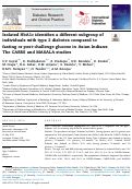 Cover page: Isolated HbA1c identifies a different subgroup of individuals with type 2 diabetes compared to fasting or post-challenge glucose in Asian Indians: The CARRS and MASALA studies