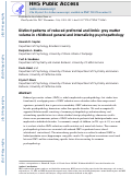 Cover page: Distinct Patterns of Reduced Prefrontal and Limbic Gray Matter Volume in Childhood General and Internalizing Psychopathology