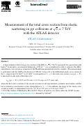 Cover page: Measurement of the total cross section from elastic scattering in pp collisions at s=7&nbsp;TeV with the ATLAS detector