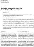 Cover page: Screening for Ischemic Heart Disease with Cardiac CT: Current Recommendations