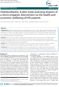 Cover page: Shamba Maisha: A pilot study assessing impacts of a micro-irrigation intervention on the health and economic wellbeing of HIV patients