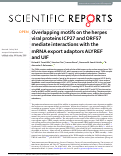 Cover page: Overlapping motifs on the herpes viral proteins ICP27 and ORF57 mediate interactions with the mRNA export adaptors ALYREF and UIF