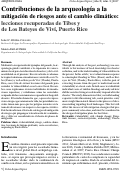 Cover page: Contribuciones de la arqueología a la mitigación de riesgos ante el cambio climático: lecciones recuperadas de Tibes y de Los Bateyes de Viví, Puerto Rico