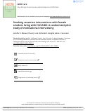 Cover page: Smoking cessation interventions with female smokers living with HIV/AIDS: A randomized pilot study of motivational interviewing