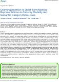 Cover page: Orienting Attention to Short-Term Memory Representations via Sensory Modality and Semantic Category Retro-Cues