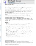 Cover page: Neurodevelopmental outcomes among extremely premature infants with linear growth restriction