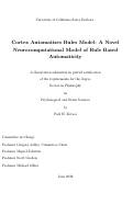 Cover page: Cortex Automatizes Rules Model: A Novel Neurocomputational Model of Rule Based Automaticity