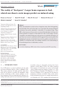 Cover page: The reality of “food porn”: Larger brain responses to food‐related cues than to erotic images predict cue‐induced eating